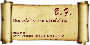 Buczák Ferdinánd névjegykártya